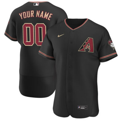 Custom Arizona Diamondbacks Black Alternate Jersey - All Stitched