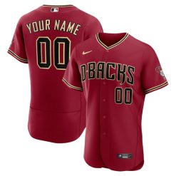 Custom Arizona Diamondbacks Red Away Jersey - All Stitched