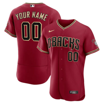 Custom Arizona Diamondbacks Red Away Jersey - All Stitched