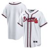 Atlanta Braves Blank White Home Jersey - No Name No Number - All Stitched