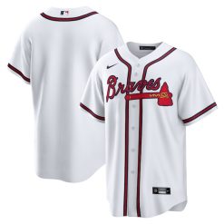Atlanta Braves Blank White Home Jersey - No Name No Number - All Stitched