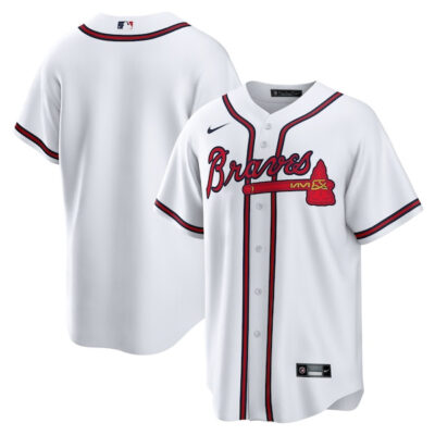 Atlanta Braves Blank White Home Jersey - No Name No Number - All Stitched
