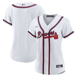 Alternative view of Atlanta Braves Blank White Home Jersey - No Name No Number - All Stitched