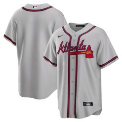 Atlanta Braves Blank Grey Away Jersey - No Name No Number - All Stitched