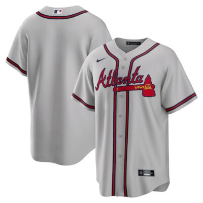 Atlanta Braves Blank Grey Away Jersey - No Name No Number - All Stitched