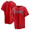 Atlanta Braves Blank Red Alternate Jersey - No Name No Number - All Stitched
