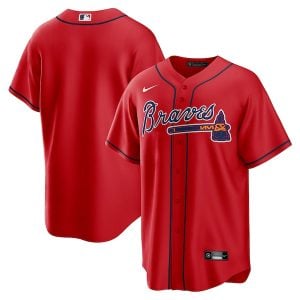 Atlanta Braves Blank Red Alternate Jersey - No Name No Number - All Stitched