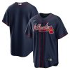 Atlanta Braves Blank Navy Alternate Jersey - No Name No Number - All Stitched