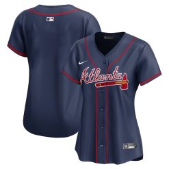 Alternative view of Atlanta Braves Blank Navy Alternate Jersey - No Name No Number - All Stitched