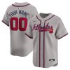 Custom Atlanta Braves Grey Away Limited Jersey - All Stitched