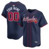 Custom Atlanta Braves Navy Alternate Limited Jersey - All Stitched