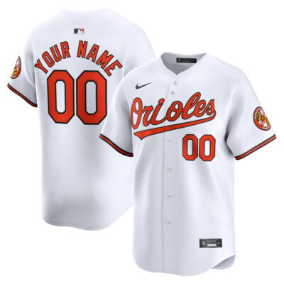 Custom Baltimore Orioles White Home Limited Jersey - All Stitched