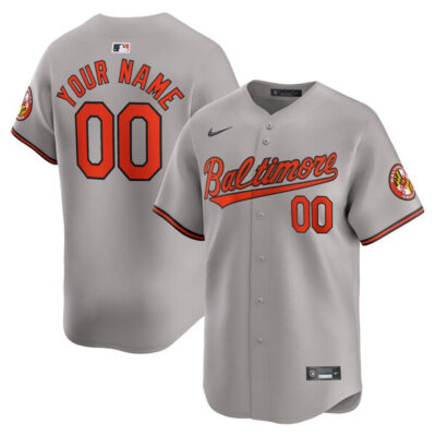 Custom Baltimore Orioles Grey Road Limited Jersey - All Stitched