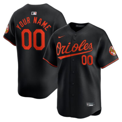 Custom Baltimore Orioles Black Alternate Limited Jersey - All Stitched