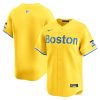 Boston Red Sox Blank Gold City Connect Limited Jersey - All Stitched
