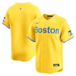 Boston Red Sox Blank Gold City Connect Limited Jersey - All Stitched