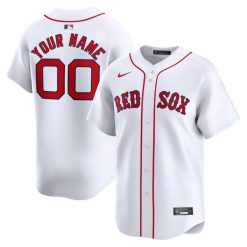Custom Boston Red Sox White Home Limited Jersey - All Stitched