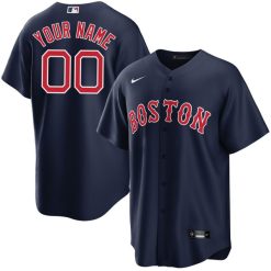 Custom Boston Red Sox Navy Alternate Jersey - All Stitched
