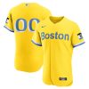 Custom Boston Red Sox Gold/Yellow City Connect Elite Jersey - All Stitched