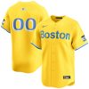Custom Boston Red Sox Gold/Yellow City Connect Limited Jersey - All Stitched
