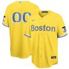 Custom Boston Red Sox Gold/Yellow City Connect Jersey - All Stitched