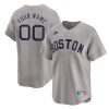 Custom Boston Red Sox Gray Throwback Jersey - All Stitched