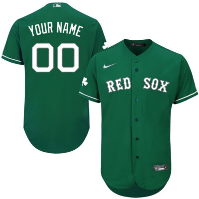 Custom Boston Red Sox Green Jersey - All Stitched