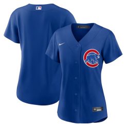 Alternative view of Chicago Cubs Blank Royal Blue Alternate Jersey - All Stitched