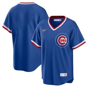 Chicago Cubs Blank Royal Blue Away Throwback Jersey - All Stitched
