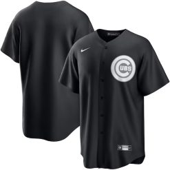 Chicago Cubs Blank Triple Black Jersey - All Stitched