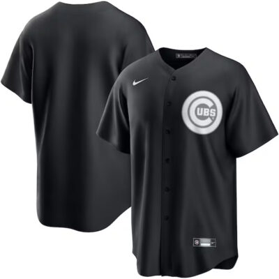 Chicago Cubs Blank Triple Black Jersey - All Stitched