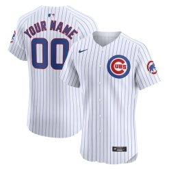 Custom Chicago Cubs White Home Elite Jersey - All Stitched