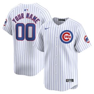 Custom Chicago Cubs White Home Limited Jersey - All Stitched