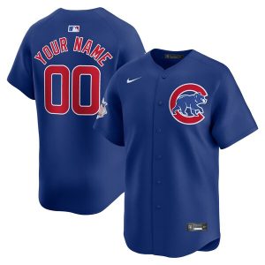 Custom Chicago Cubs Royal Blue Alternate Limited Jersey - All Stitched