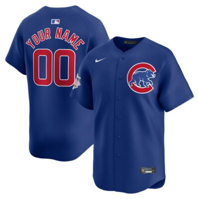 Custom Chicago Cubs Royal Blue Alternate Limited Jersey - All Stitched