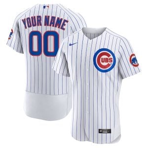 Custom Chicago Cubs White Home Game Jersey - All Stitched