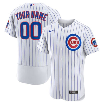 Custom Chicago Cubs White Home Game Jersey - All Stitched