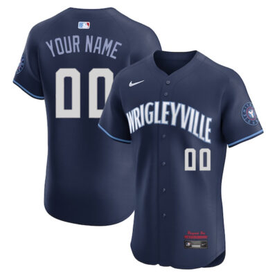 Custom Chicago Cubs Navy City Connect Elite Jersey - All Stitched