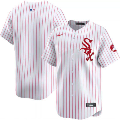 Chicago White Sox Blank Red Pinstripe Throwback Jersey - All Stitched