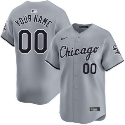 Custom Chicago White Sox Grey Away Limited Jersey