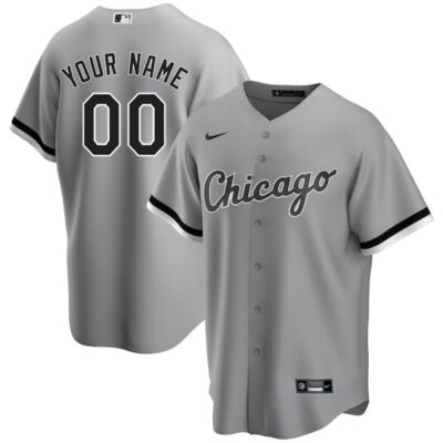 Custom Chicago White Sox Grey Away Jersey