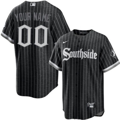 Custom Chicago White Sox Black City Connect SouthSide Jersey