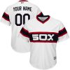 Custom Chicago White Sox White Throwback Pullover Jersey