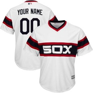 Custom Chicago White Sox White Throwback Pullover Jersey