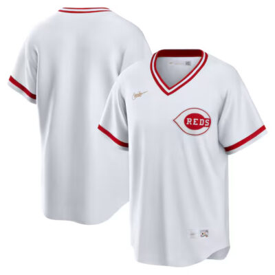 Cincinnati Reds Blank White Home Cooperstown Collection Jersey - All Stitched