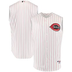 Cincinnati Reds Blank White Red 1999 Sleeveless Throwback Jersey - All Stitched