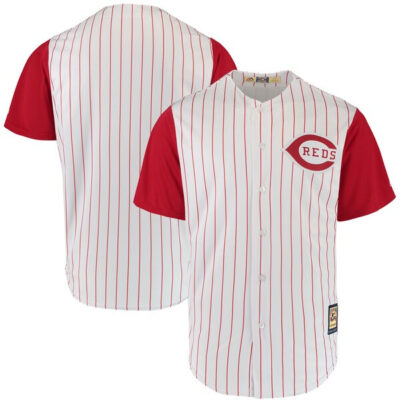 Cincinnati Reds Blank 1995 White Red Throwback Jersey - All Stitched