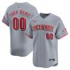 Custom Cincinnati Reds Grey Road Limited Jersey - All Stitched
