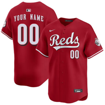 Custom Cincinnati Reds Red Alternate Limited Jersey - All Stitched