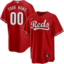 Custom Cincinnati Reds Red Alternate Jersey - All Stitched
